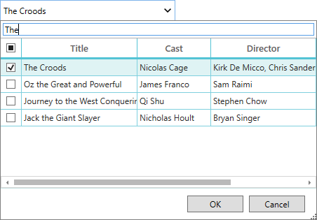 WPF Multi Column DropDown Multi Column ComboBox Syncfusion