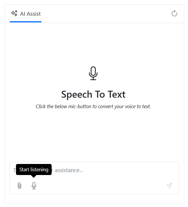 ASP.NET MVC AI AssistView speech to text