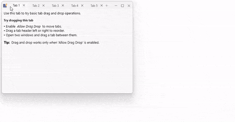 WPF Tabbed Window