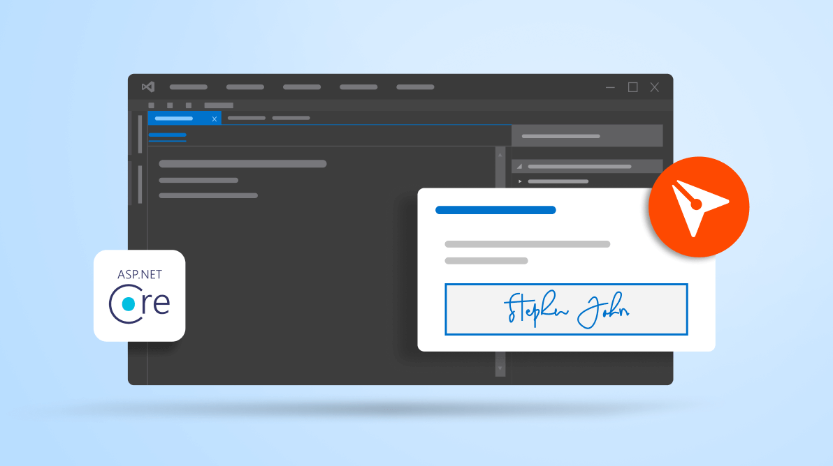 Banner image of eSignature APIs in ASP.NET core blog