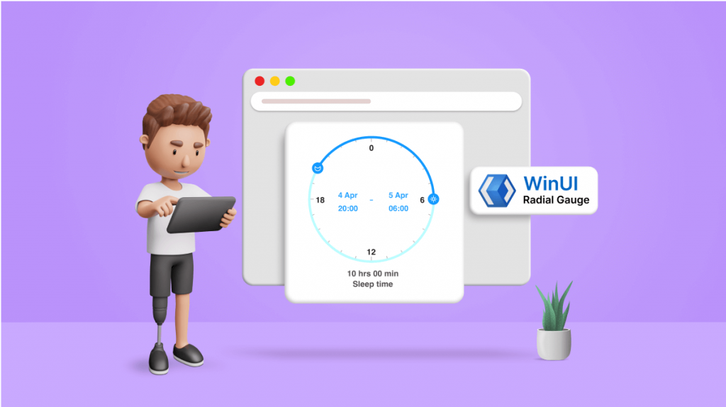 Easily Design a Sleep Tracker Using WinUI Radial Gauge