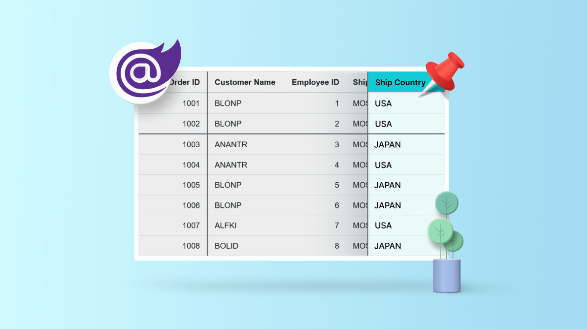 Column Pinning: The Efficient Way to Organize Columns in the Blazor DataGrid