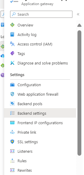 Choose the Backend settings option