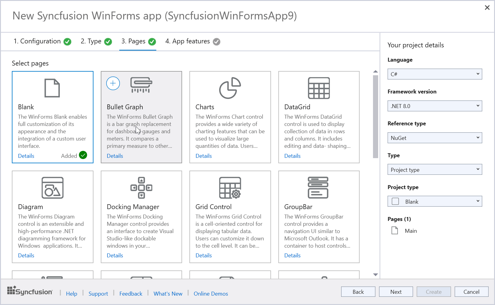 Choose the controls’ features you need in the Controls tab