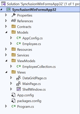 Syncfusion WinForms project