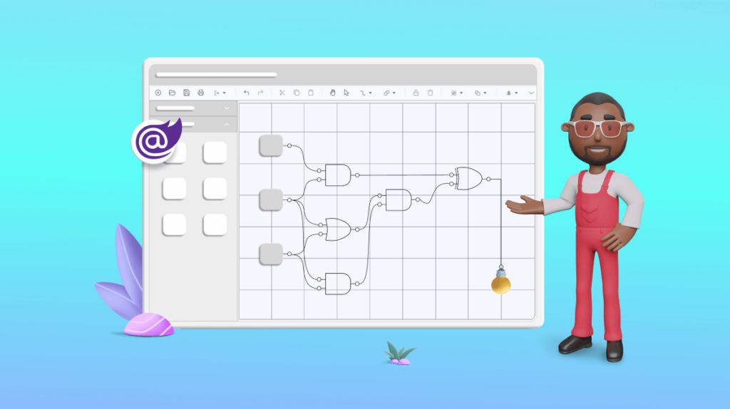 Crafting Interactive Digital Logic Circuits Made Easy with Blazor Diagram Component