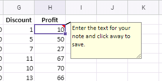 Notes feature in Essential JS 2 Spreadsheet