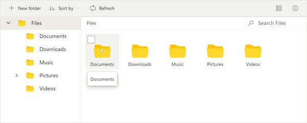 Flat data rendering feature in Essential JS 2 File Manager