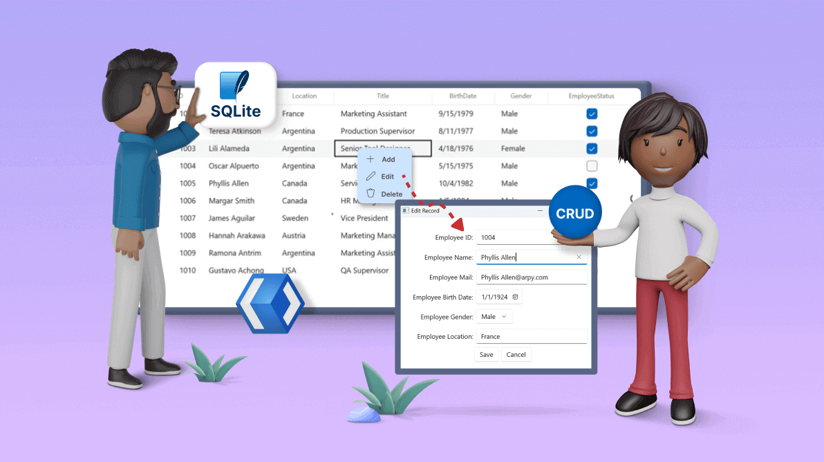 Easily Bind SQLite Data to WinUI DataGrid and Perform CRUD Actions