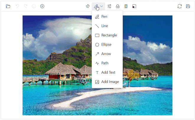 Undo/Redo annotation feature in Blazor Image Editor