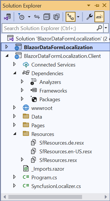 Create the resource file for each supported language