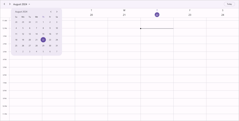 Built-in date picker in the .NET MAUI Scheduler