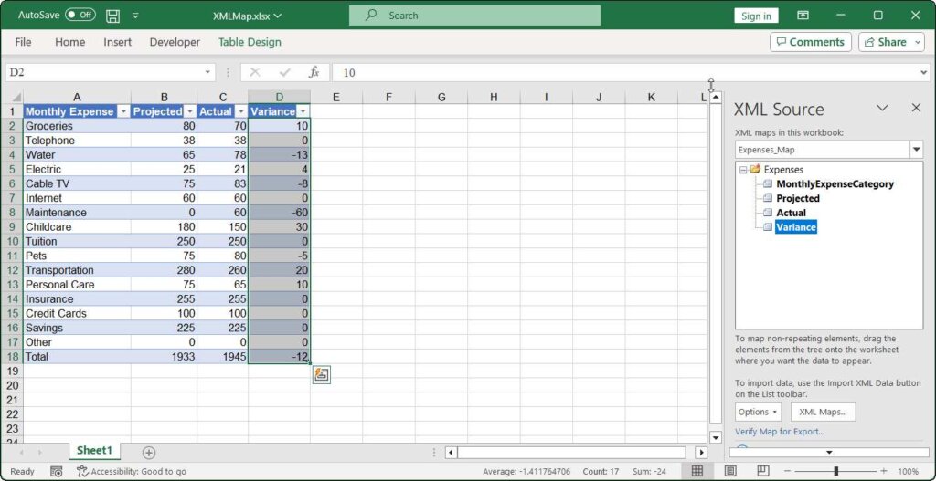 Importing XML maps in .NET Excel Library