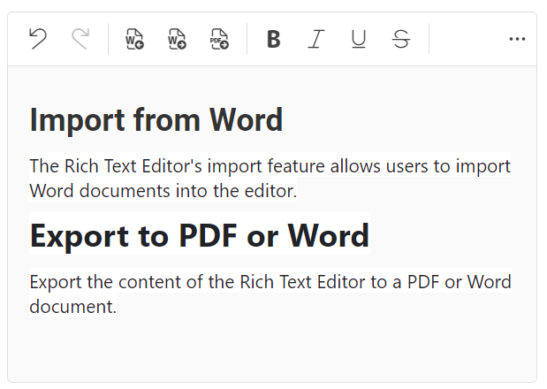 Import and export feature in Blazor Rich Text Editor