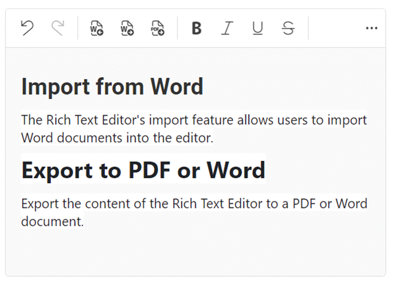 Import/Export feature in Rich Text Editor