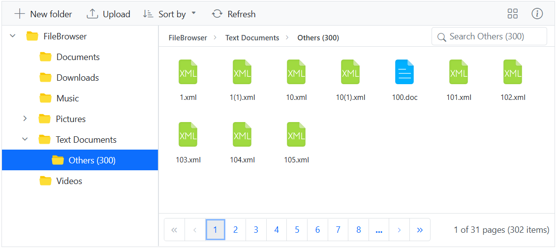 Blazor File Manager with Pagination