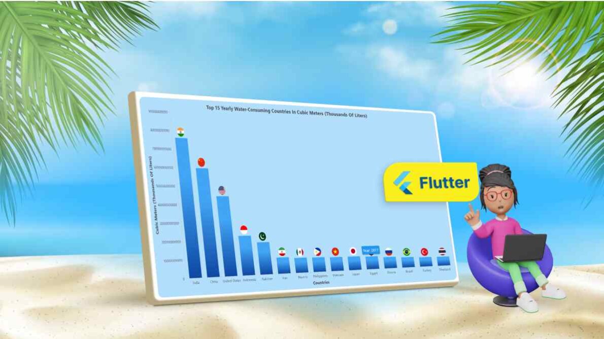 Create a Flutter Column Chart to View the Top 15 Water-Consuming Countries in the World