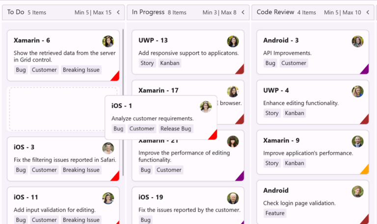 .NET MAUI Kanban Board