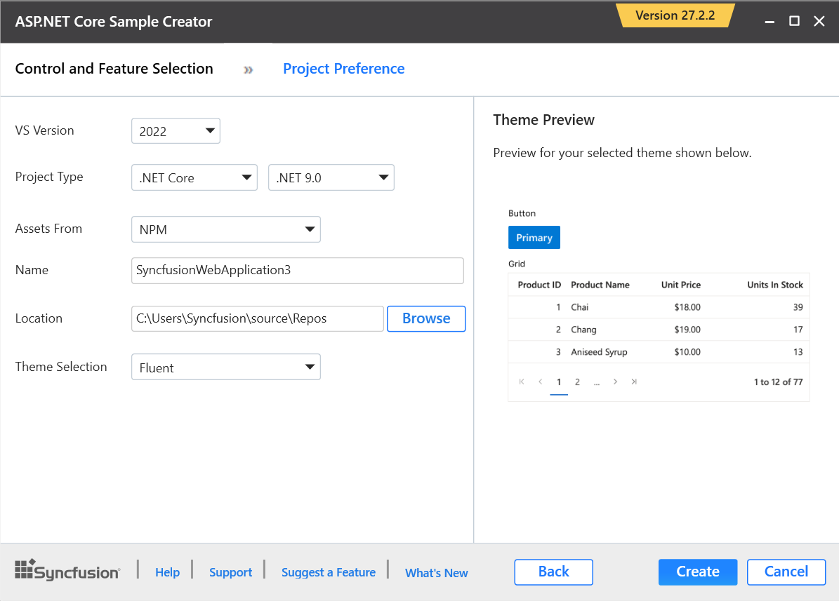 ASP.NET Core Sample Creator