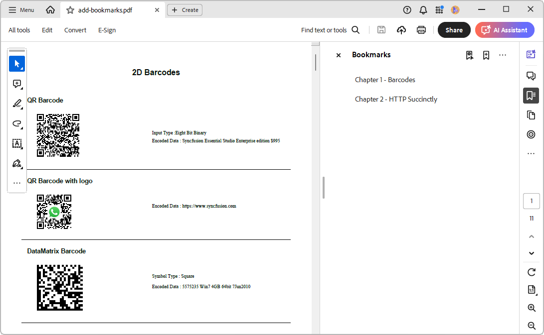 Adding bookmarks to the merged PDF documents using C#