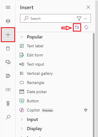 Insert tab in Canvas App