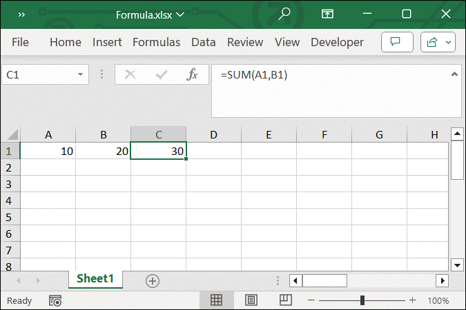 Creating a formula in Excel using C#