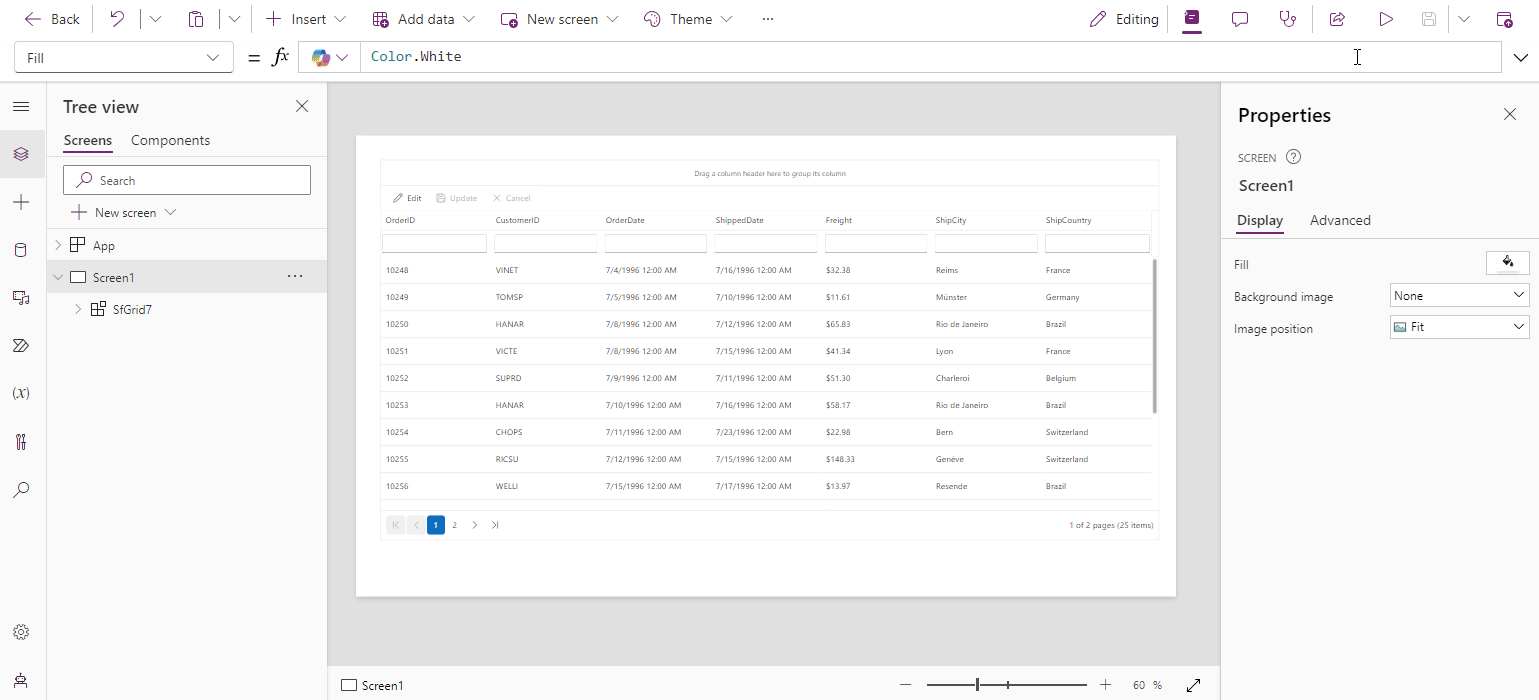 Previewing the PowerApps on different devices