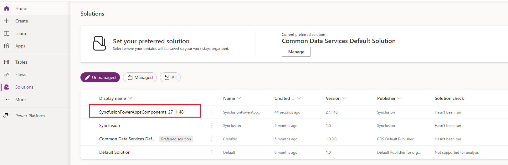 Navigate to the Solutions page to view the imported Syncfusion components