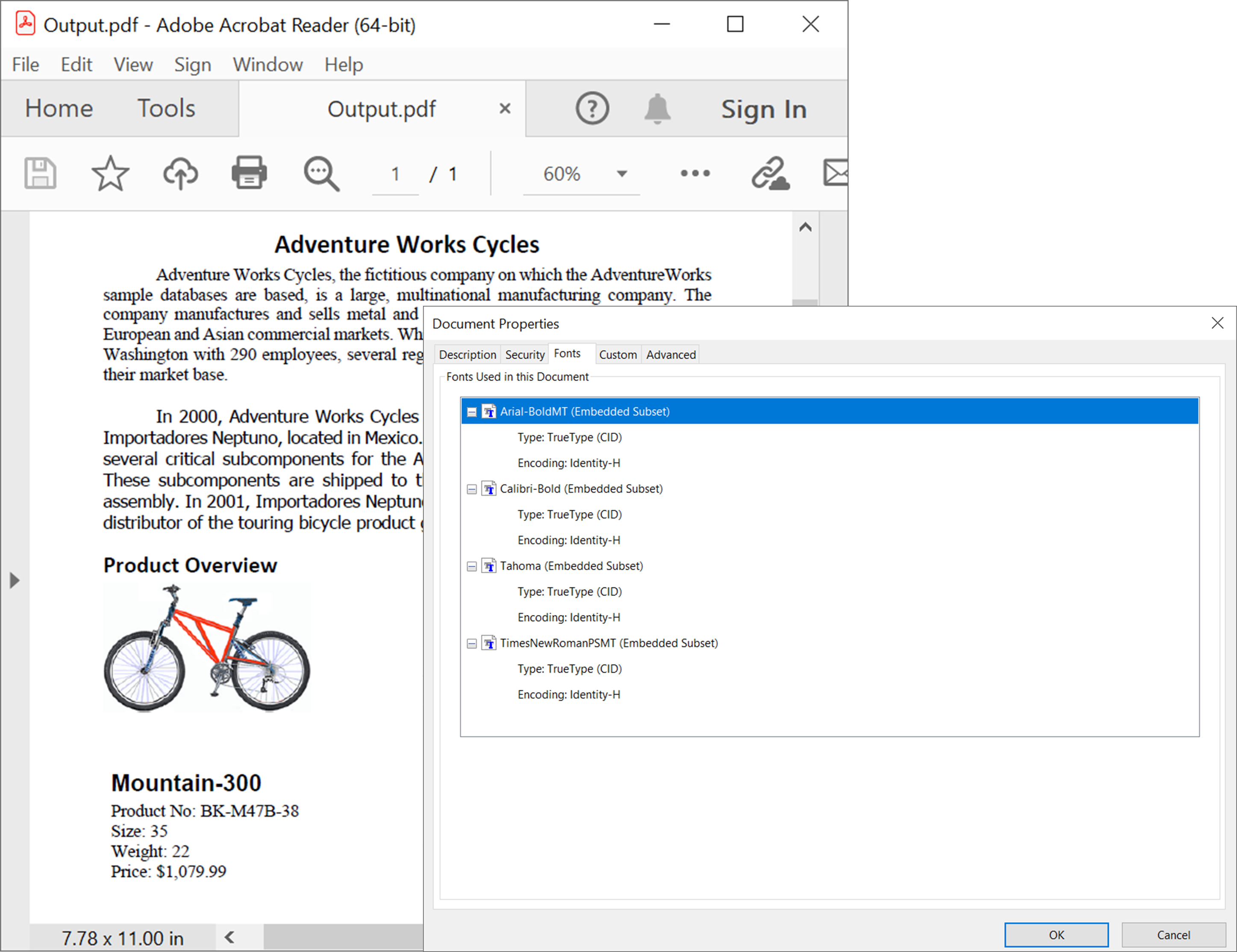 Embed font subset in Word to PDF conversion