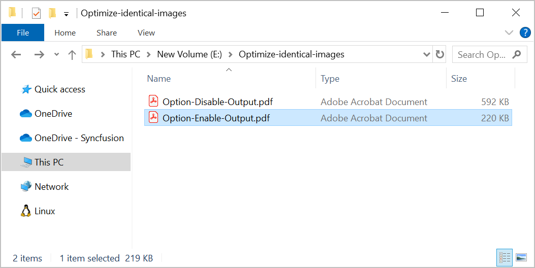 Reducing file size by optimizing identical images in Word to PDF conversion