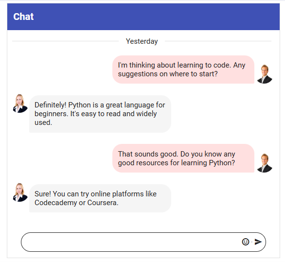 Customization features in Angular Chat UI