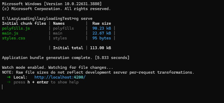 Testing the lazy loading modules