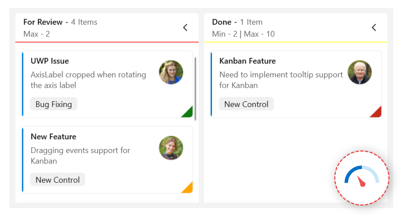 Setting work-in-progress limits in WinUI Kanban Board 