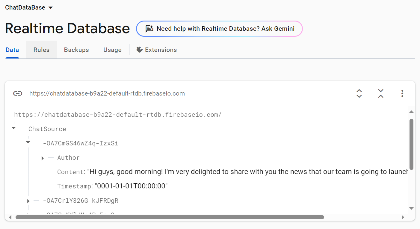 Saving chat conversations to Firebase Realtime Database using .NET MAUI Chat