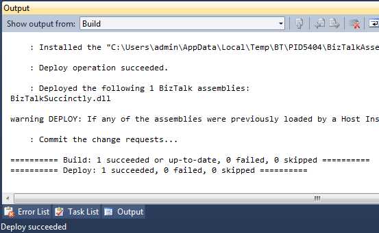 Deploy To The Server Using Visual Studio Biztalk Succinctly Ebook