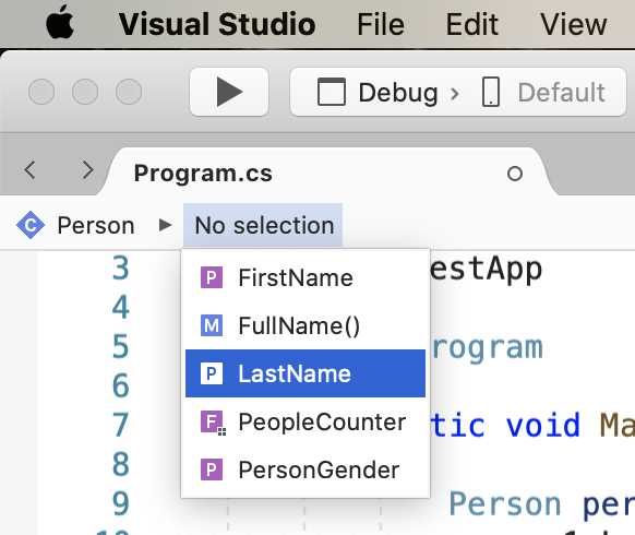mandatory fields are missing in visual studio for mac workspace