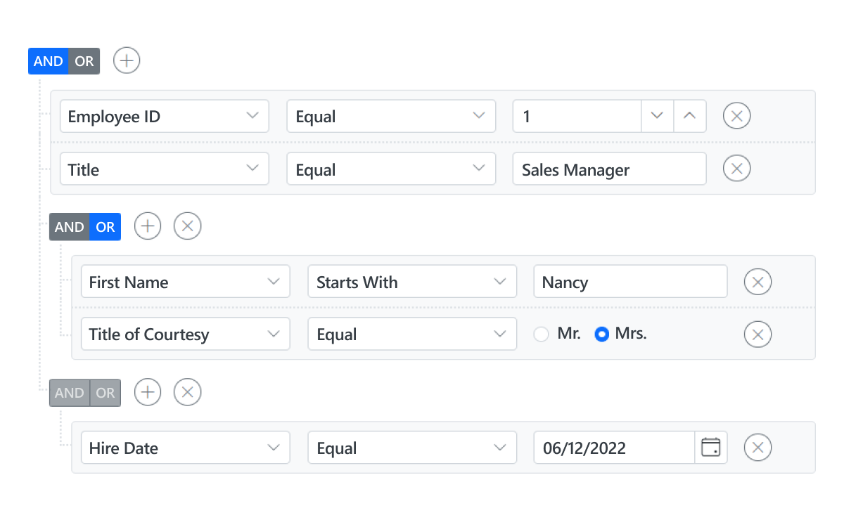 Column binding in JavaScript Query Builder