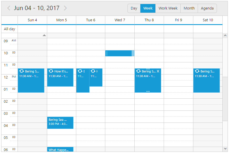 jQuery Scheduler Control Event Calendar Syncfusion