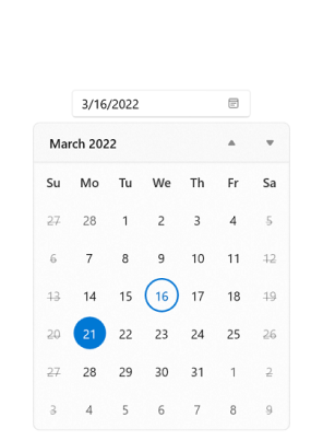 WinUI Calendar Date Picker Control | Syncfusion