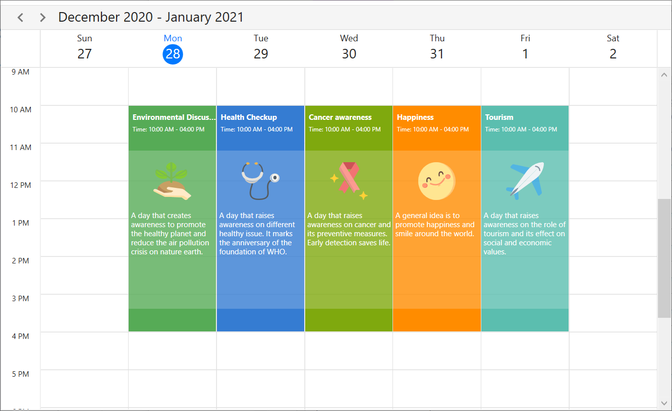 WPF Scheduler Event Calendar Control Syncfusion