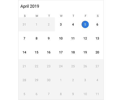 Xamarin.Android Calendar Control | Month Calendar | Syncfusion