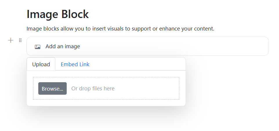 ASP.NET Core Block Editor image upload