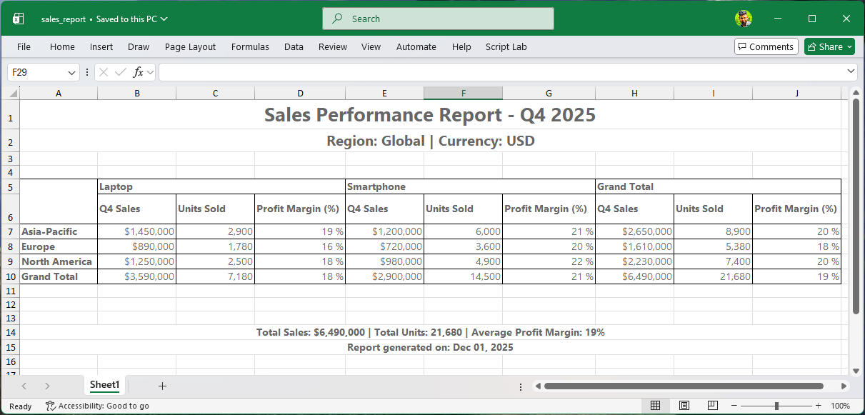 Excel Export